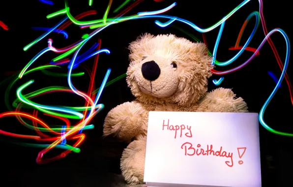 Holiday, bear, Light Painting