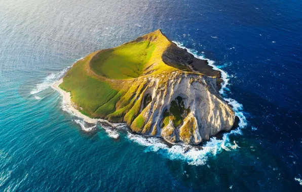 Sea, rock, island