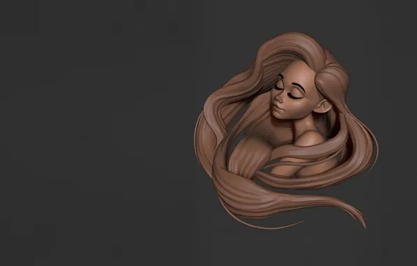 Picture girl, rendering, Vitaliy Sergeevich, speedsculpt