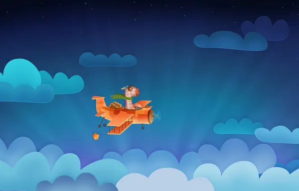 Clouds, the plane, VLADSTUDIO