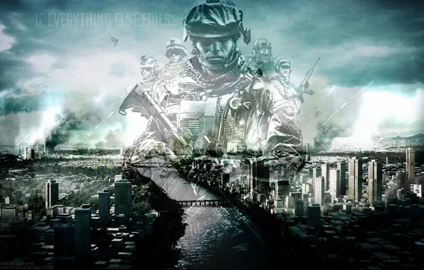 The city, soldiers, battlefield