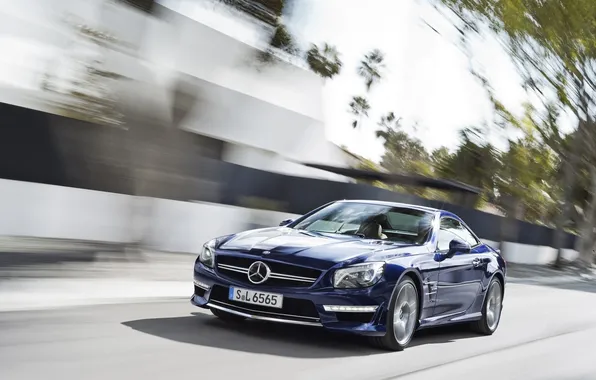 Picture road, blue, Mercedes-Benz, supercar, Mercedes, AMG, the front, AMG
