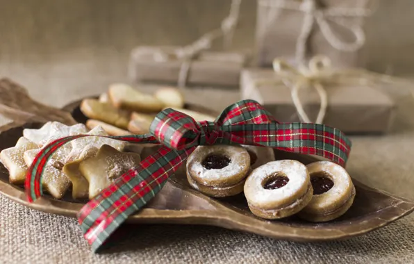 Holiday, cookies, tape, Star, Christmas, decor, Xmas, New year