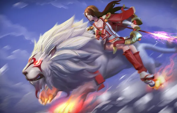 Girl, Leo, art, Heroes of Newerth, EXO, Forsaken Archer