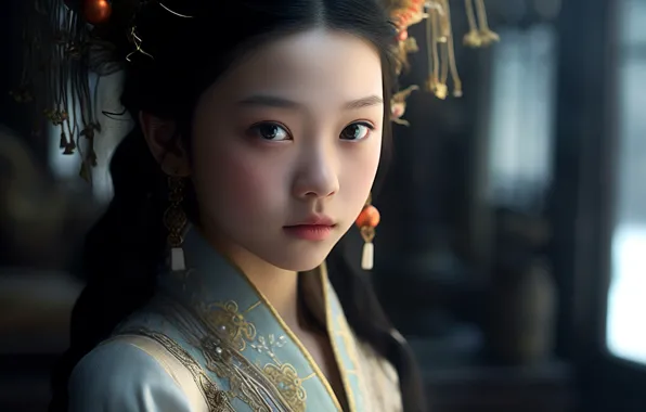 Picture portrait, girl, Asian, AI art, The Art of Artificial Intelligence, neural network