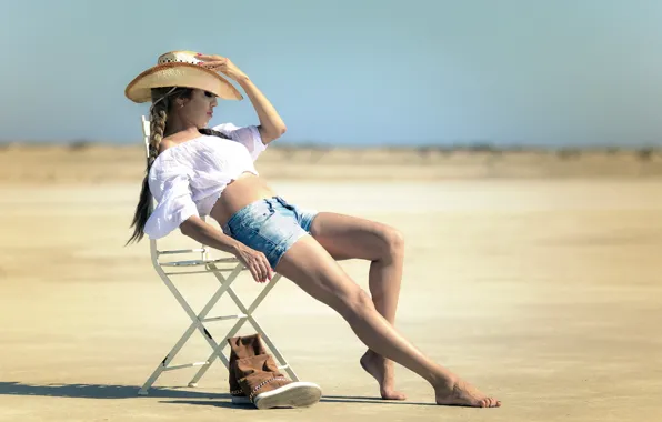 Picture summer, girl, chair