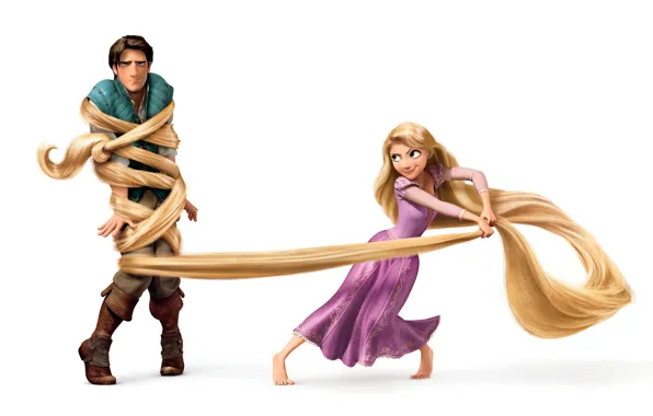 Picture girl, hair, Prince, Rapunzel
