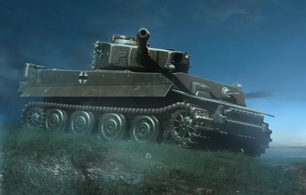 Night, Tiger, tank, Tiger, heavy, German
