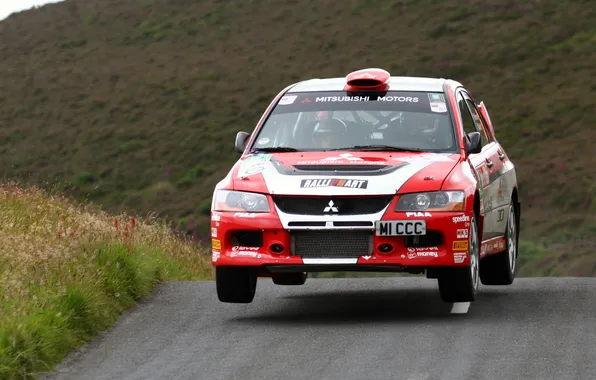 Jump, mitsubishi, rally, rally, evolution, wrc