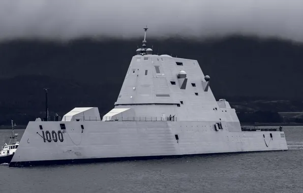 Wallpaper DDG-1000, destroyer, US NAVY, USS Zumwalt, Zumwalt