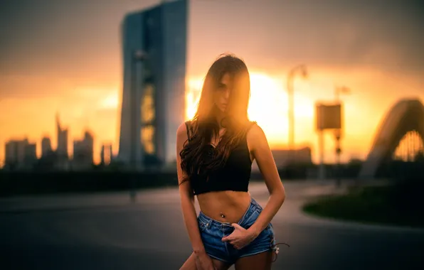 Sunset, the city, Eva, Martin Kuhn