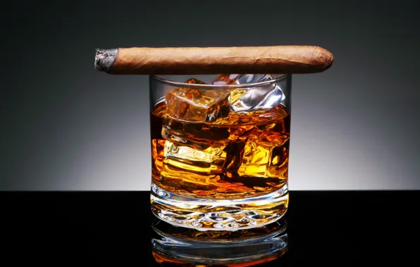 Picture BACKGROUND, GLASS.CUBES, DRINK, ALCOHOL, CIGAR, ICE, TOBACCO