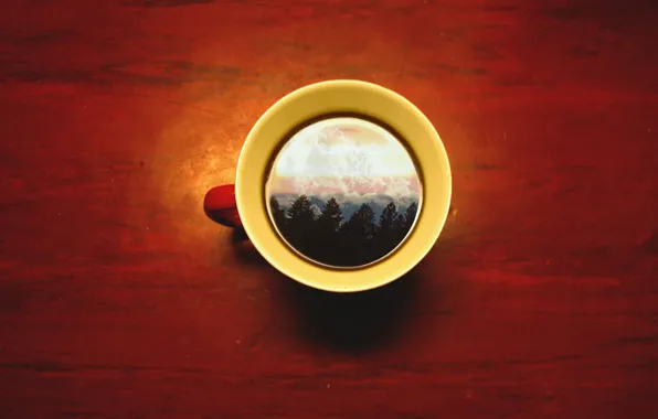The sky, trees, mug, Cup