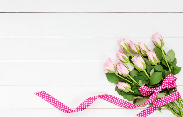 Flowers, roses, bouquet, tape, pink, buds, wood, pink
