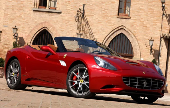 Picture machine, red, the front, Ferrari California
