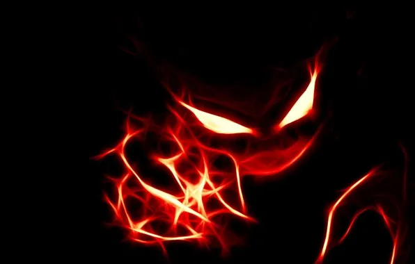 Picture red, background, black, The demon