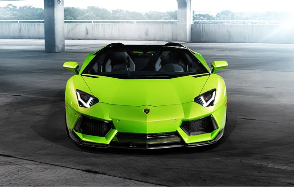 Lamborghini, Lamborghini, Green, Front, Vorsteiner, Aventador, Aventador, Aventador-V
