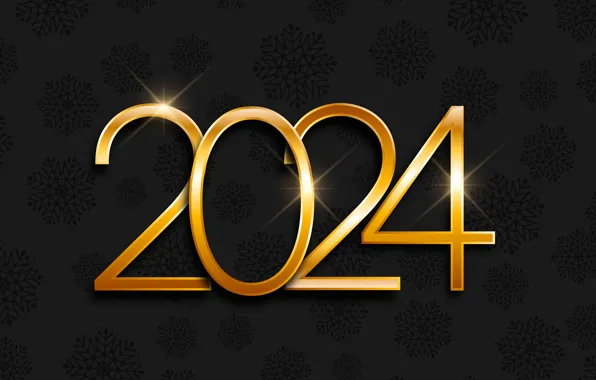 Figures, New year, date, composition, 2024, New Year 2024