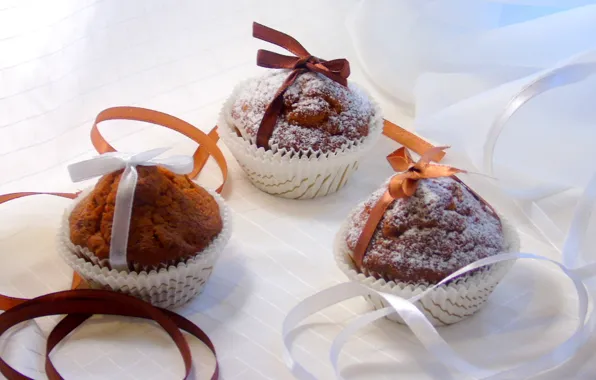 Tape, decoration, bow, cakes, sweet, cupcakes