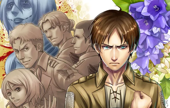 Anime, art, Shingeki no Kyojin, Eren Yeager, Attack of the titans, The invasion of the …