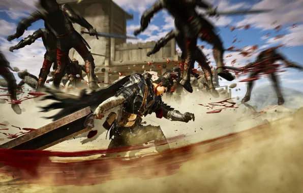Sword, blood, game, soldier, armor, anime, Microsoft Windows, ken