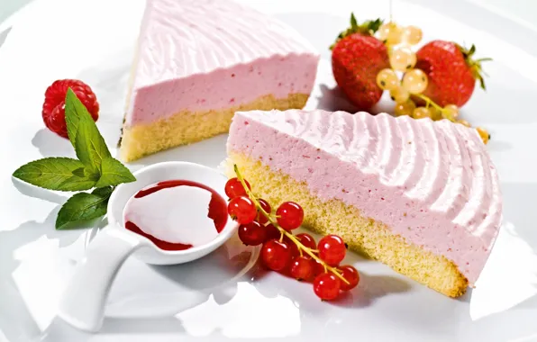 Picture raspberry, food, strawberry, cake, cake, cake, mint, cream