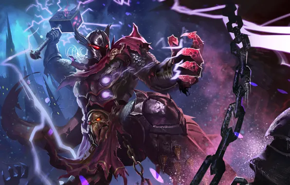 Hon, art, Heroes of Newerth, Thunder bringer, Dark Lightning lord
