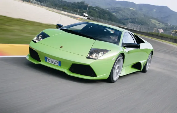 Road, speed, Lamborghini, supercar