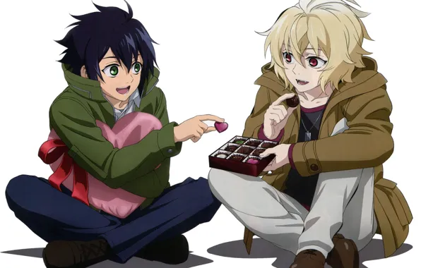 Family, friends, boys, Owari no Seraph, The last Seraphim, Yuichiro Hakua, Michaela Hakua