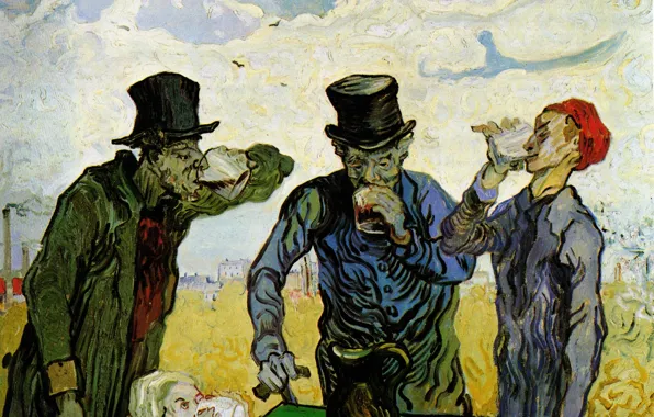 Decanter, Vincent van Gogh, people drink, The Drinkers