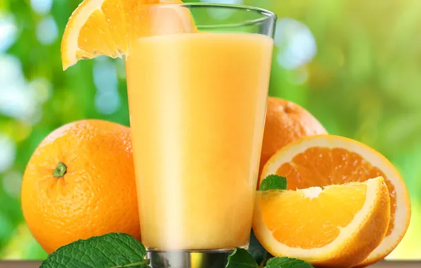 Picture oranges, mint, slices, orange juice, orange juice, mint, oranges, cloves