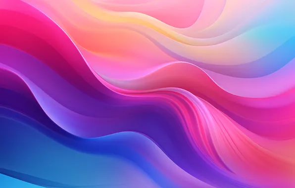 Wave, purple, line, blue, abstraction, lilac, pink, rainbow