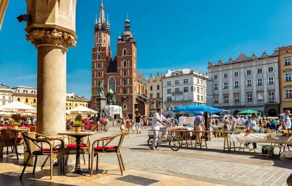 Home, area, Poland, cafe, Krakow, St. Mary's Church