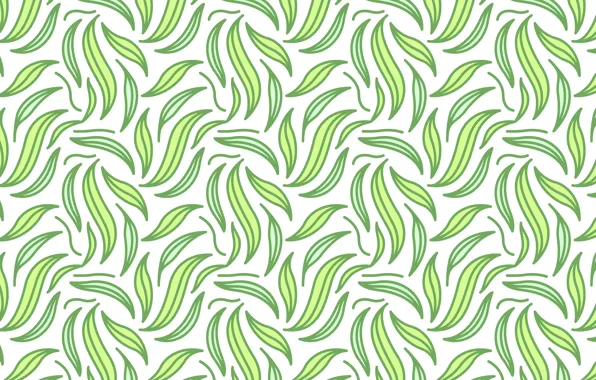 White, background, green, background, pattern, leaves, Seamless