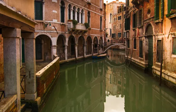 Bridge, home, Italy, Venice, channel