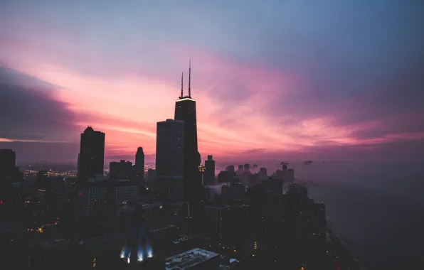 City, sky, usa, chicago, urban