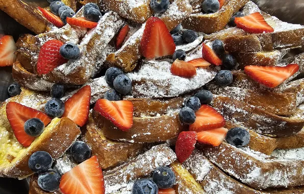 Berries, pie, dessert, powdered sugar
