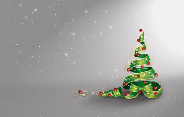 Stars, balls, snow, decoration, holiday, Christmas, New year, Tree