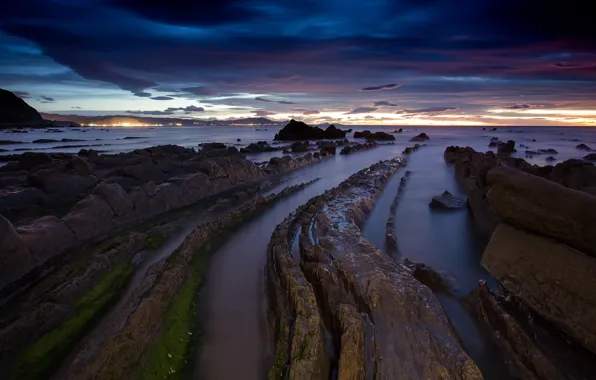 Picture the sky, clouds, nature, lights, rocks, the evening, Spain, ranges