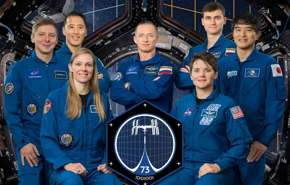 People, portrait, astronauts, The official portrait of the Expedition 73 crew, 73rd expedition