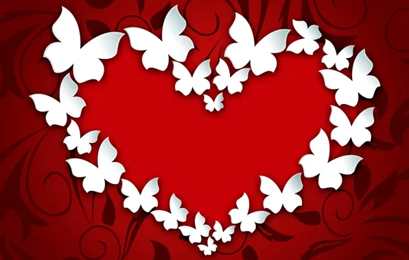 Picture butterfly, heart, love, heart, romantic, Valentine's Day