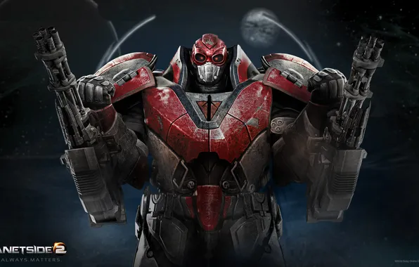 Picture armor, max, guns, red republic, Sony Online Entertainment, PlanetSide 2, red Republic