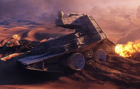 Picture desert, the game, star wars, starship, Electronic Arts, star wars battlefront