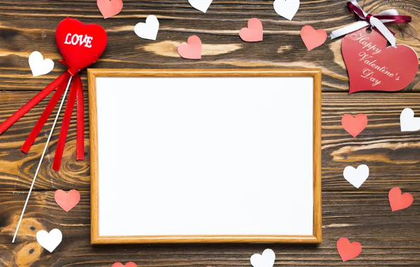 Picture holiday, wood, background, hearts, valentine's day, frame, around