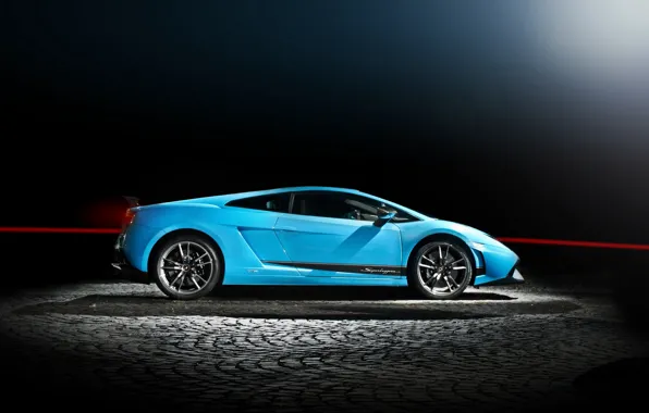 Blue, profile, gallardo, lamborghini, drives, blue, Lamborghini, Gallardo