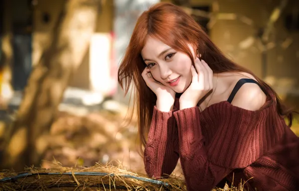 Look, girl, smile, hair, Asian, cutie