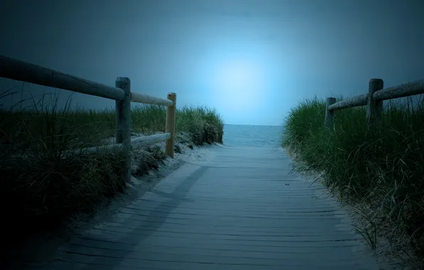 Road, sea, the fence