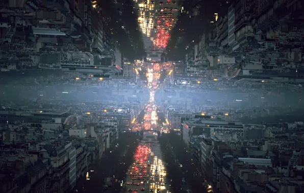 City, the city, abstract, mirror