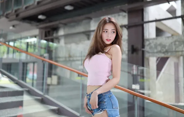 Girl, pose, Asian