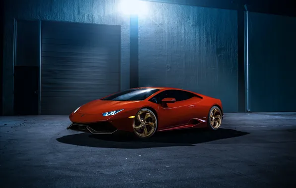 Night, Lamborghini, red, front, LP 610-4, Huracan, LB724